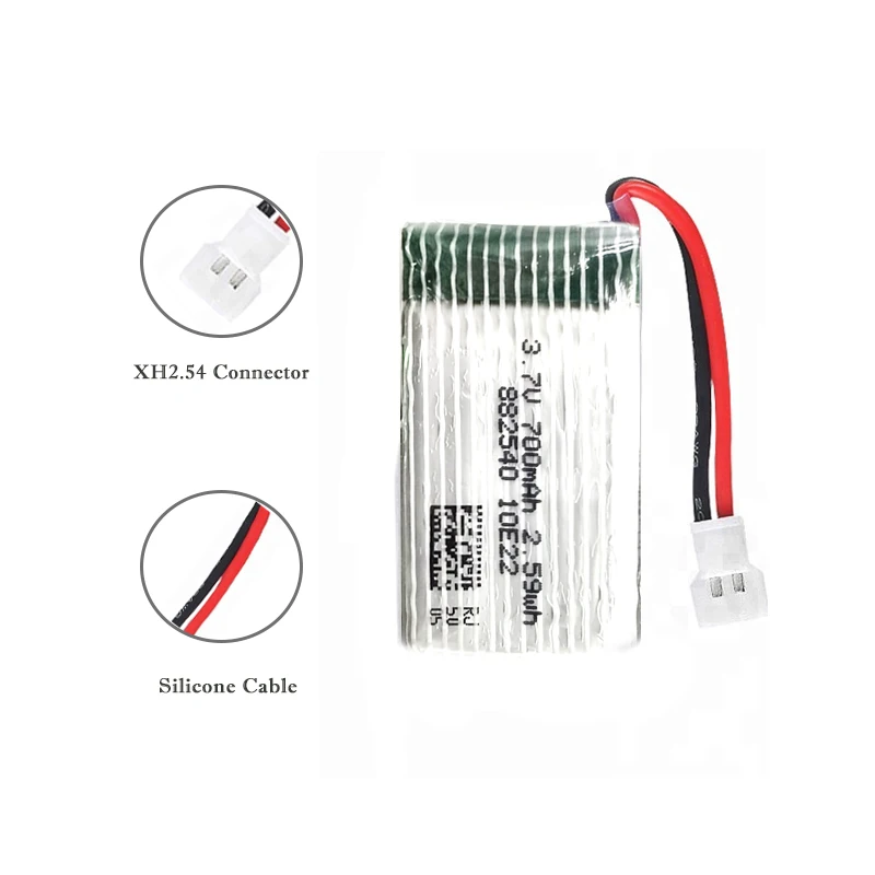 Lipo Battery 3.7V 700mAh XH2.54 Plug With 5in1 Charger For Syma X5C Wltoys K124 X5SW M68 X705C RC Drone Helicopter Parts