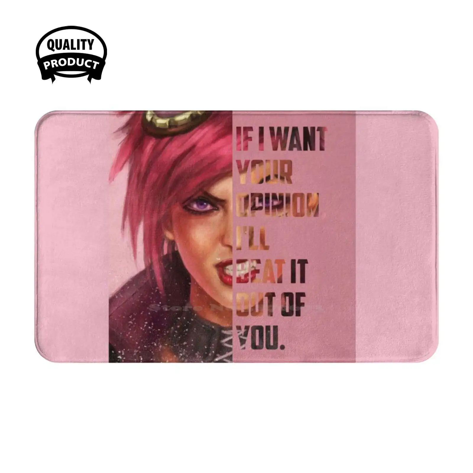 Vi - The Piltover Enforcer - Champion ( Riot ) Soft Cushion Home Carpet Door Mat Car Rug Vi Jinx Adc Top Caitlyn Gaming Mid Lee