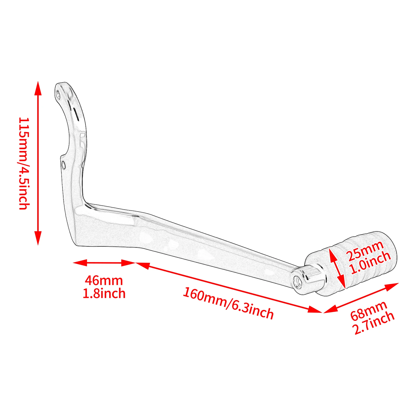 Motorcycle Black/Chrome Heel Shifter Lever With Peg For Indian Springfield 16-20 Challenger Limited Dark Horse Vintage 2020-2025
