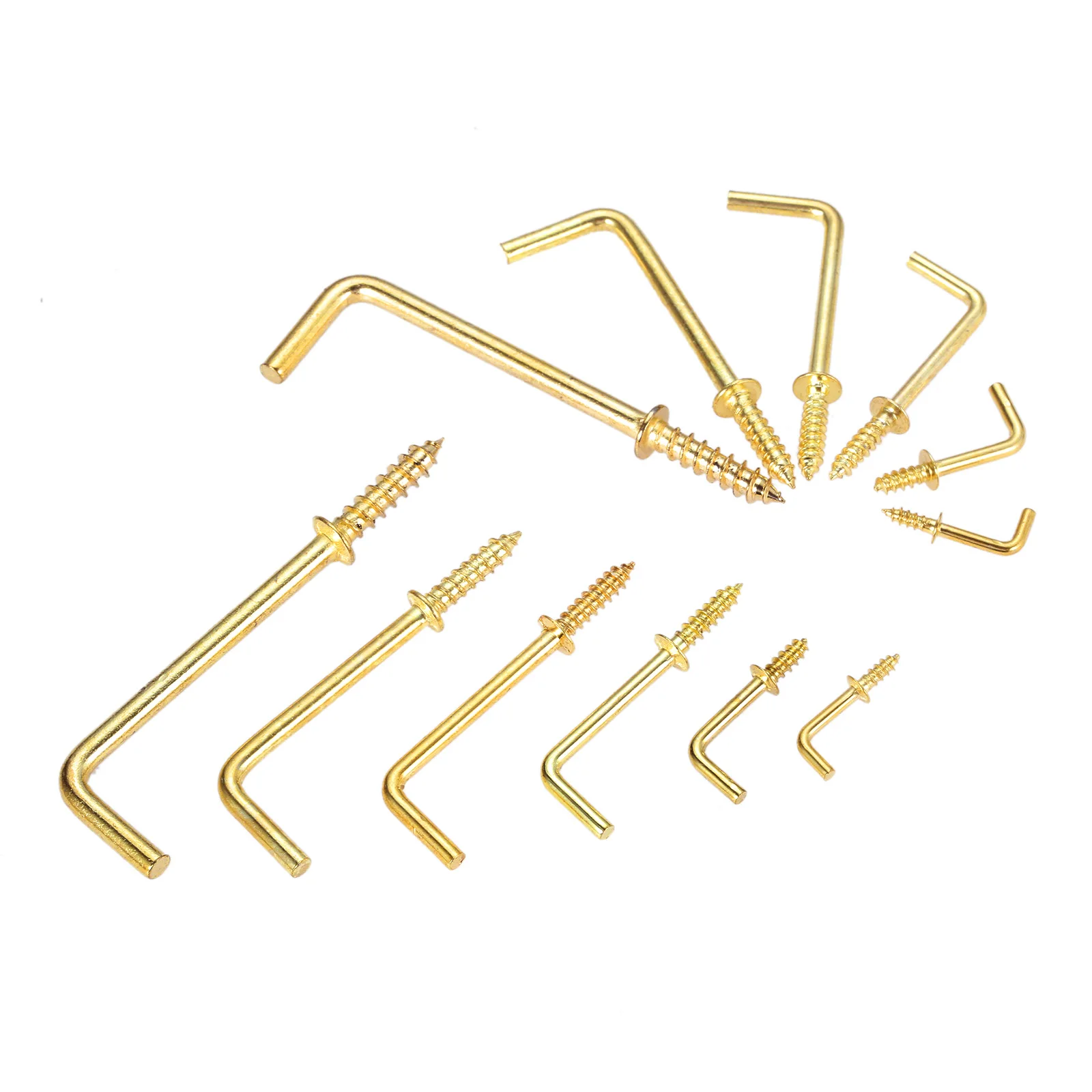 DRELD-gancho de tornillo de ángulo recto de hierro, gancho de luz, estilo L, Ojo de oveja, para colgar tazas, macetas, marco de fotos, colgador de tornillos, 20/10 Uds.