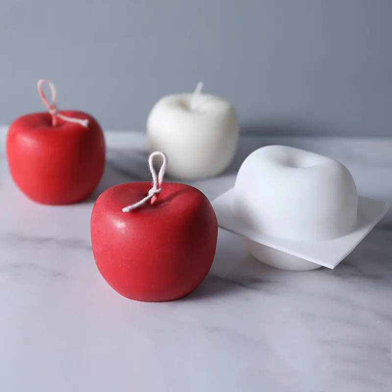 Apple Candles mold Christmas\' Eve Parties Gifts wedding Party decoration Apple Shape Silicone soap Molds For Cake Mousse mould