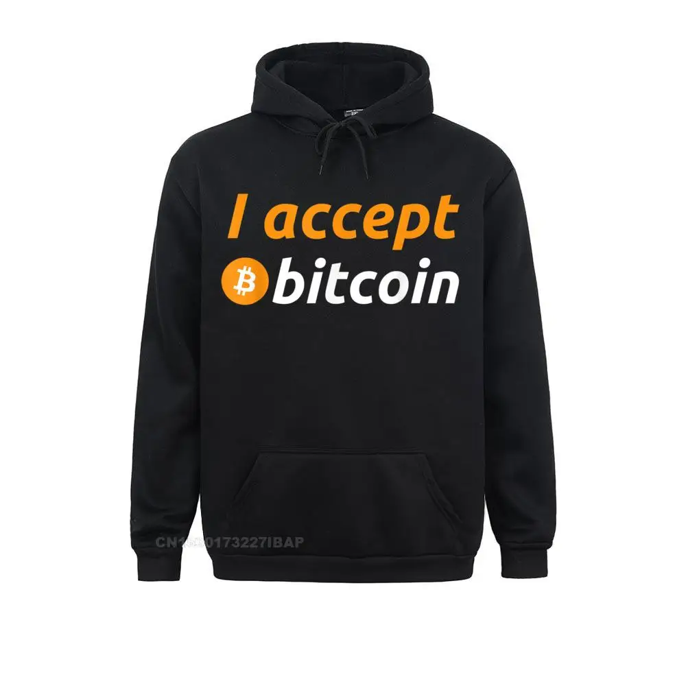 I Accept Bitcoin Funny Crypto Trader BTC Bitcoin Investor Family Student Sweatshirts Camisa Hoodies Print Clothes Summer