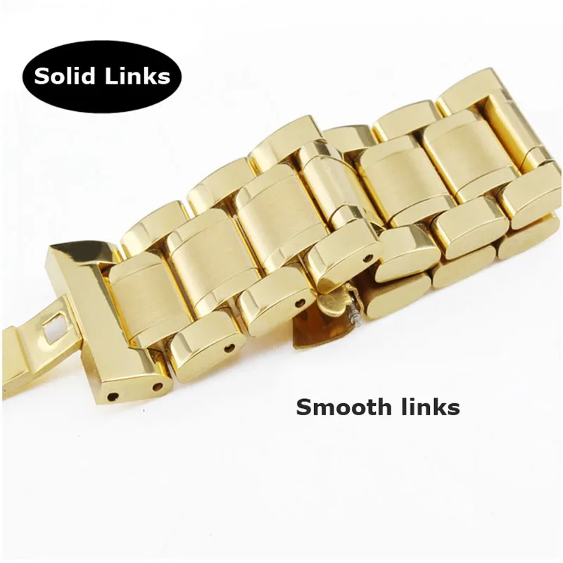 Watch Band 12 14 15 16 17 18 19 20 21mm 22mm 23mm 24mm Stainless Steel Watch Strap Curved End Butterfly Buckle Strap Bracelet