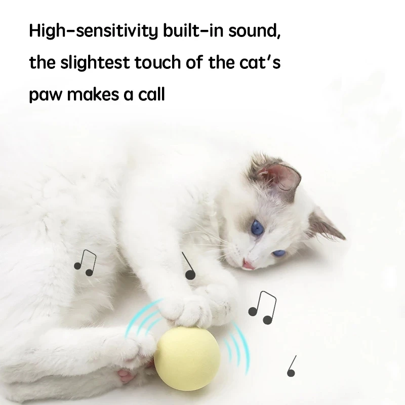 New Colorful Ball Interactive Cute Cat Toys Plush Fur Toy Shake Movement Pet Kitten Funny Safety Plush Interactive Toy Gift