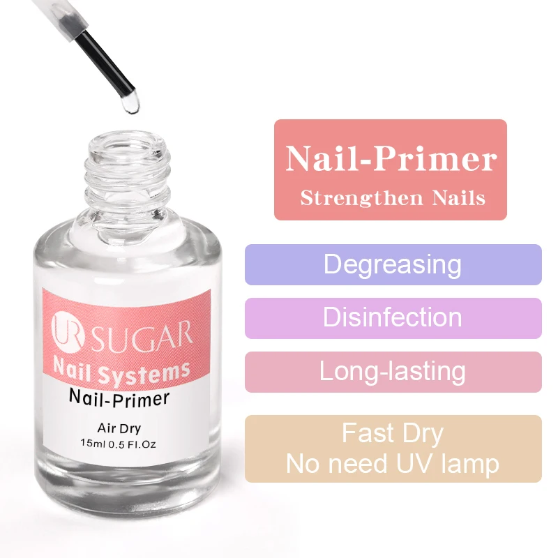 Ur SUGAR Óleo desidratado de unhas Natural Precadores de unhas Base Top Coat Tratamento Cuidados para Pós Acrílicos Kit de ferramentas para arte em unhas 15ml