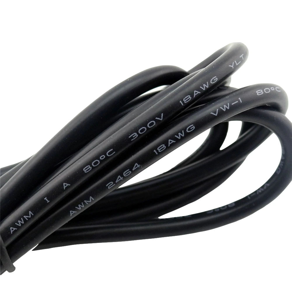 10x alimentación de CC 5,5x2,5mm macho a 5,5x2,5mm enchufe macho 18AWG Cable conector de extensión 50cm/1m/2m