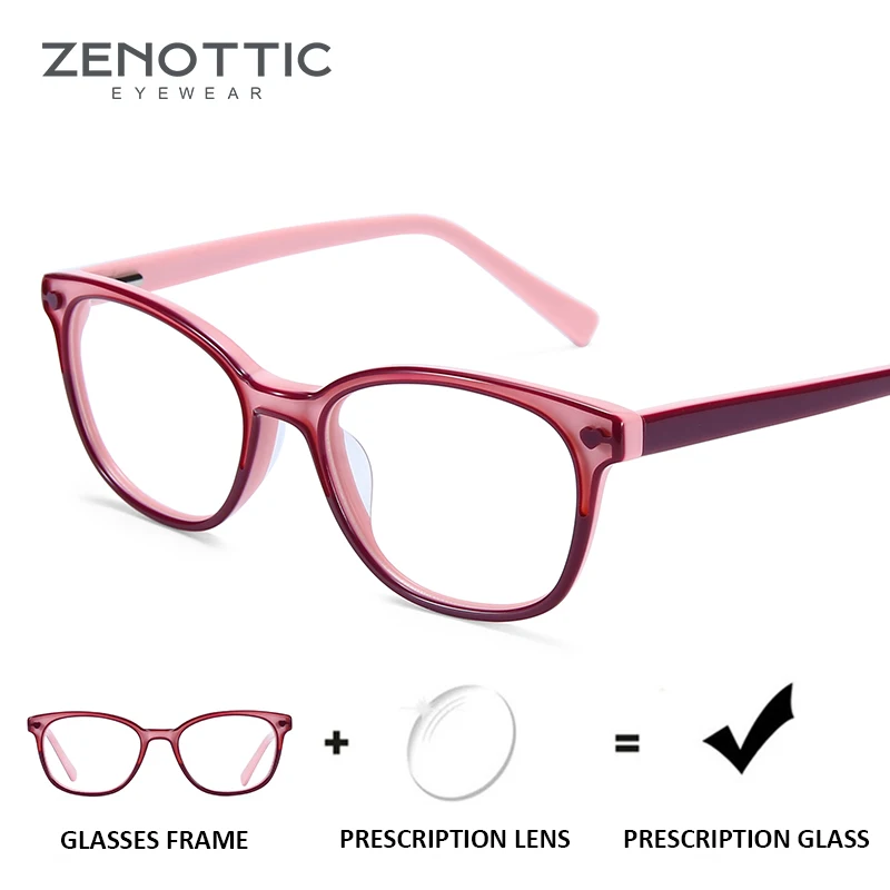 

ZENOTTIC Kids Prescription Glasses Children Girls Boys Acetate Optical Myopia Eyeglasses Anti-Blue-Ray Photochromic Eyewear