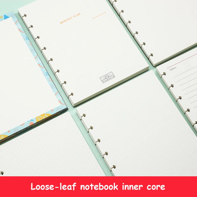 The memory & Planner mushroom hole notebook loose leaf core A4 / B5 / A5 / B6  60 sheet set