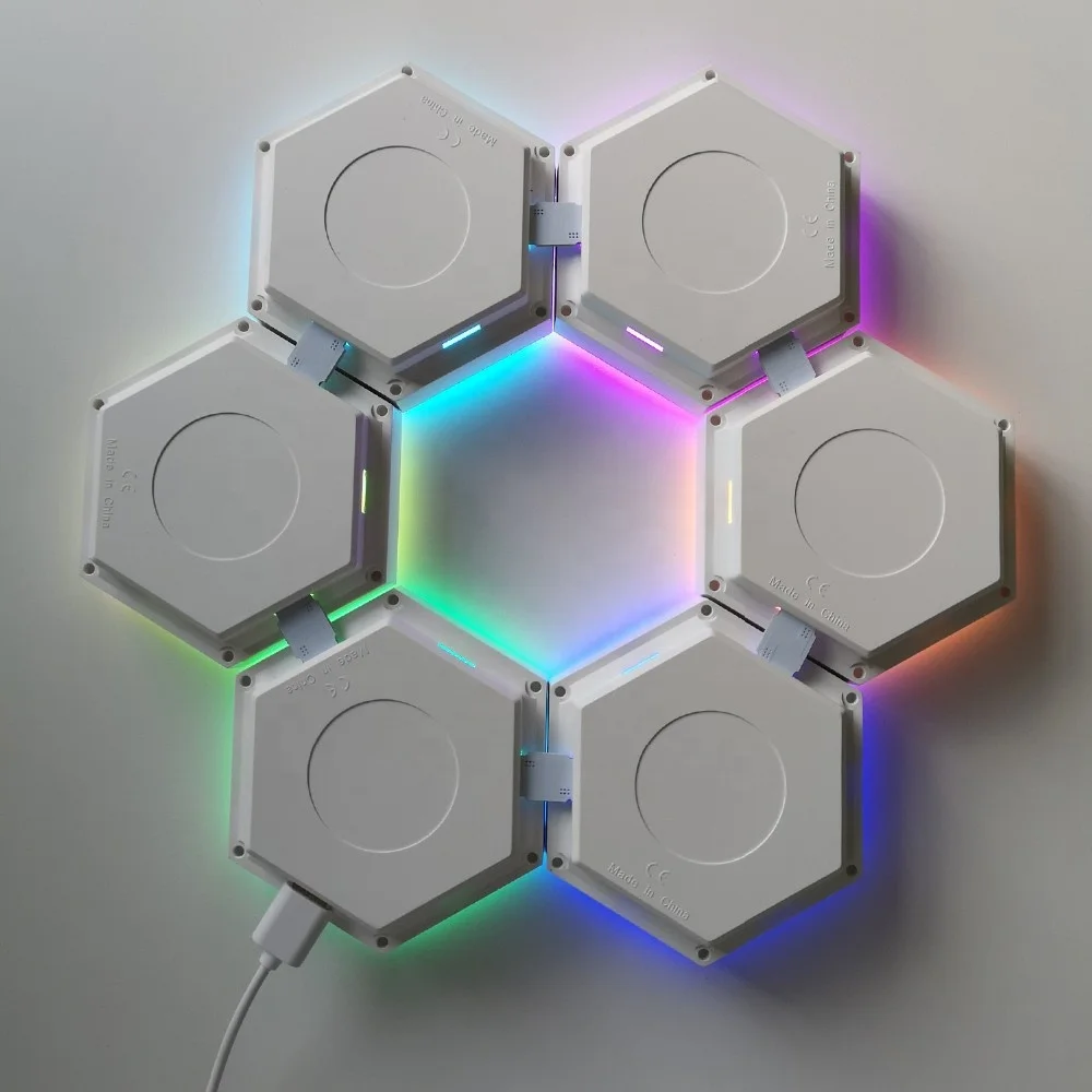 Imagem -02 - Luz Noturna Hexagonal de Led Sons Sensíveis e Controle Remoto rf Luz Noturna para Decoração de Casa