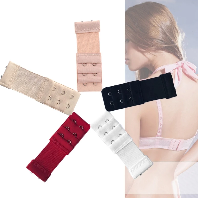 Women 2 Hook Bra Extender Elastic Underwear Extension Strap Clip Expander Buckle