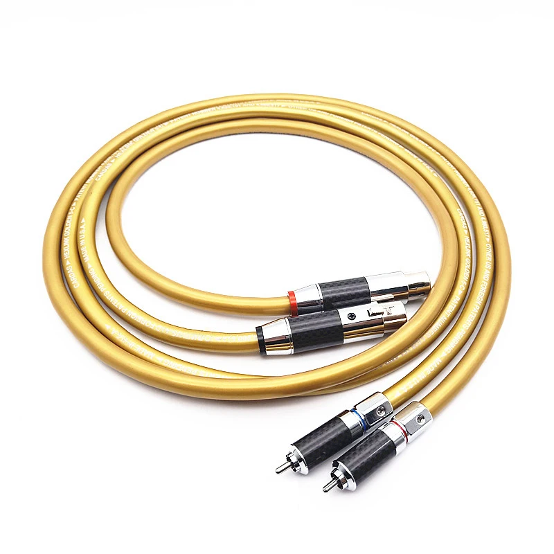 DIYLIVE 1 Paar Hochreines OFC-Kern RCA-Audiokabel 2RCA-Stecker mit Reinkupfer Vergoldeter Stecker für Verstärker - Meterware – Detail 15
