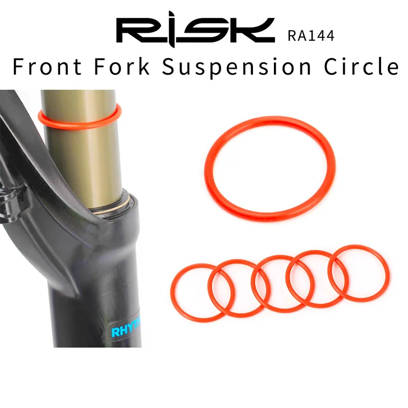 RISK 5pcs Mountain Bike Suspension Front Fork Stroke Ring MTB Bicycle Fork Red Sealed O-ring 32/34/35mm Dustproof Oil-proof