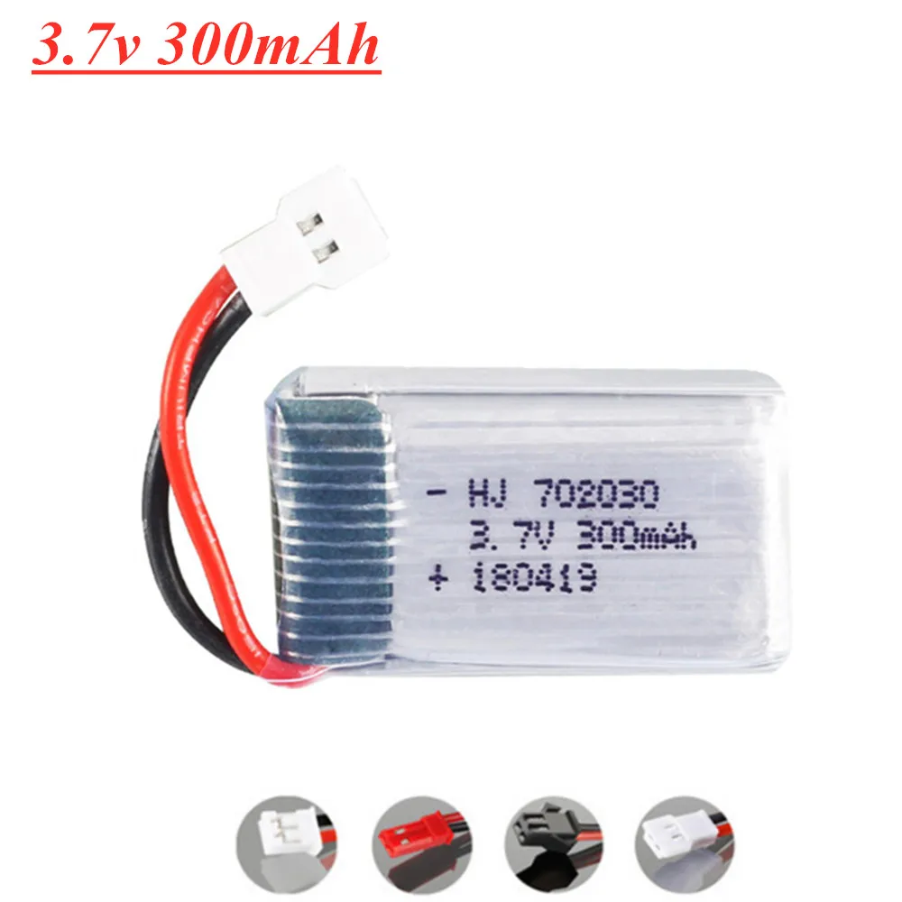 3.7V 300mAh 702030 يبو البطارية + 3.7v شاحن ل Udi U816 U830 F180 E55 FQ777 FQ17W Hubsan H107 Syma X11C FY530 RC Drone أجزاء