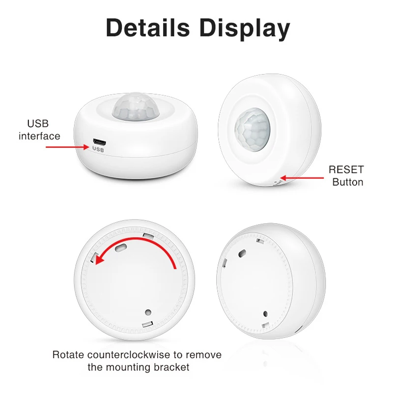 Zigbee 3.0 Tuya Mini Smart Ceiling Human Motion Movement Body PIR Transducer Sensor Smart Life Home Security Wireless Link bulb