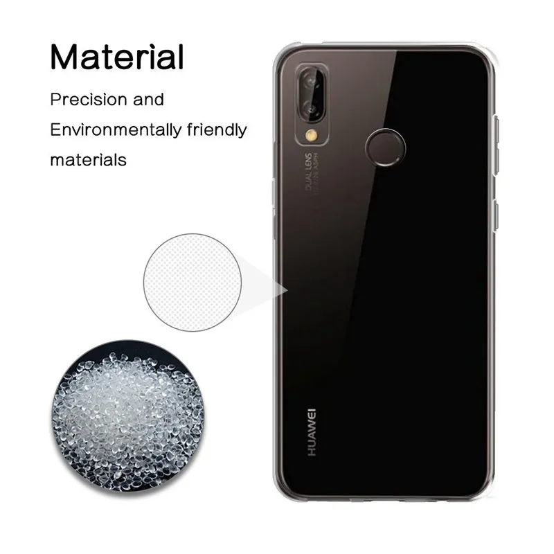 Clear Mobile Back Cover for Huawei P20 Lite 2018/2019 Phone Case Soft TPU Thin Transparent Silicone Funda P20Lite 360 Protective