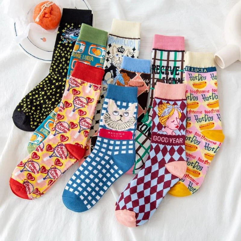 

Cute Spring and Autumn Woman Socks Kawaii New Style Japanese Korea Harajuku College Style Cotton Socks Fun Girl Party Gift