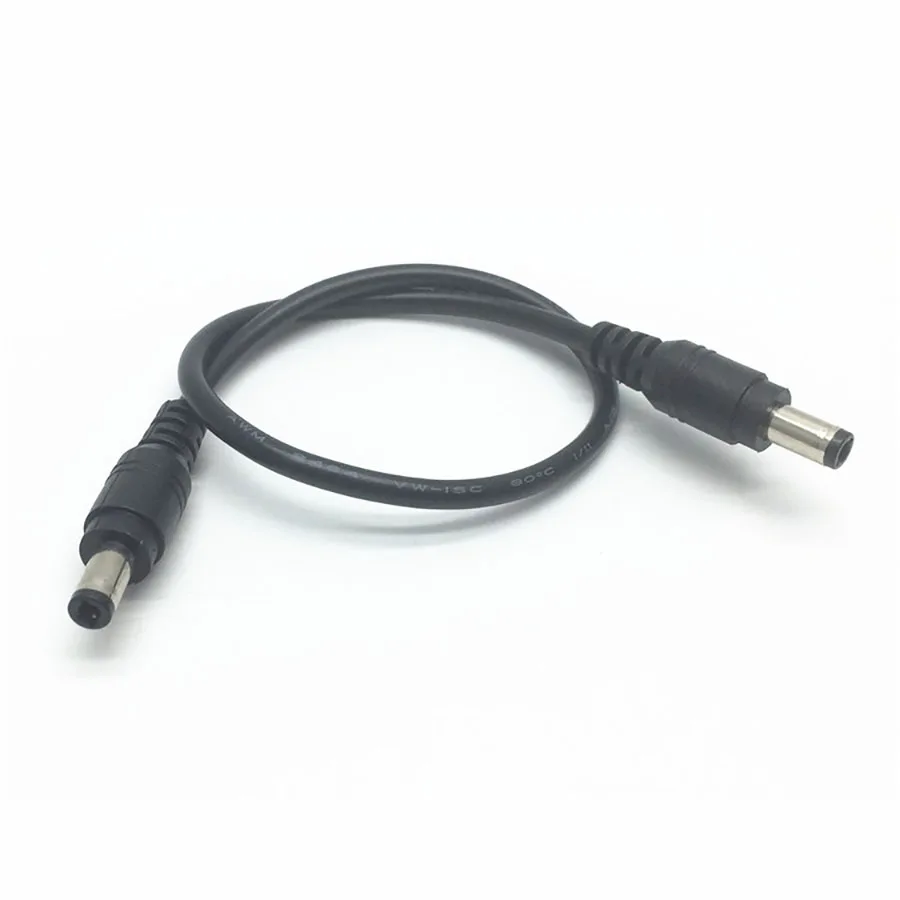 DC Power Plug 5.5 x 2.5mm Male To 5.5 x 2.5mm Male CCTV Adapter Connector Cable Power Extension Cords 5.5*2.1mm male to male