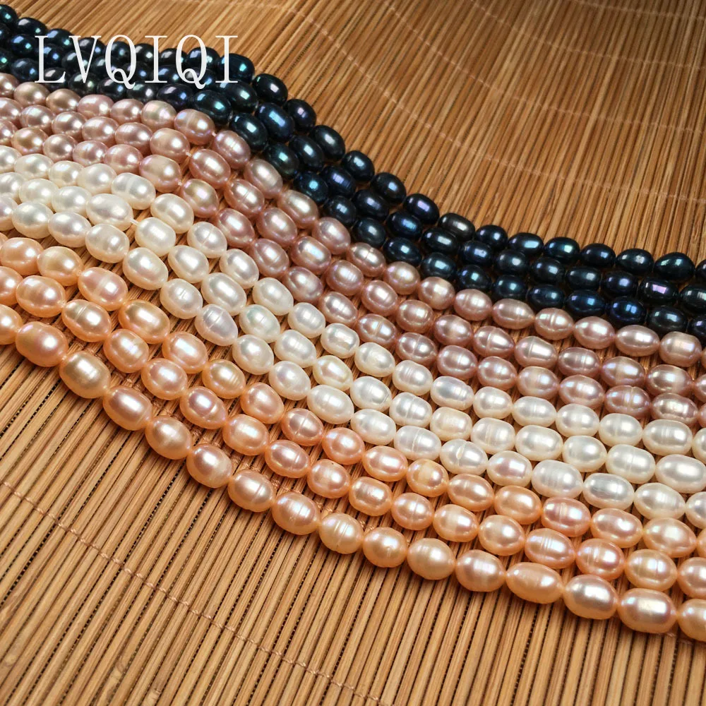 Real Natural Freshwater 100%Pearl Rice Beads Spacer Punch Loose Pearls Bead For Jewelry DIY Necklace Bracelet Accessories Making