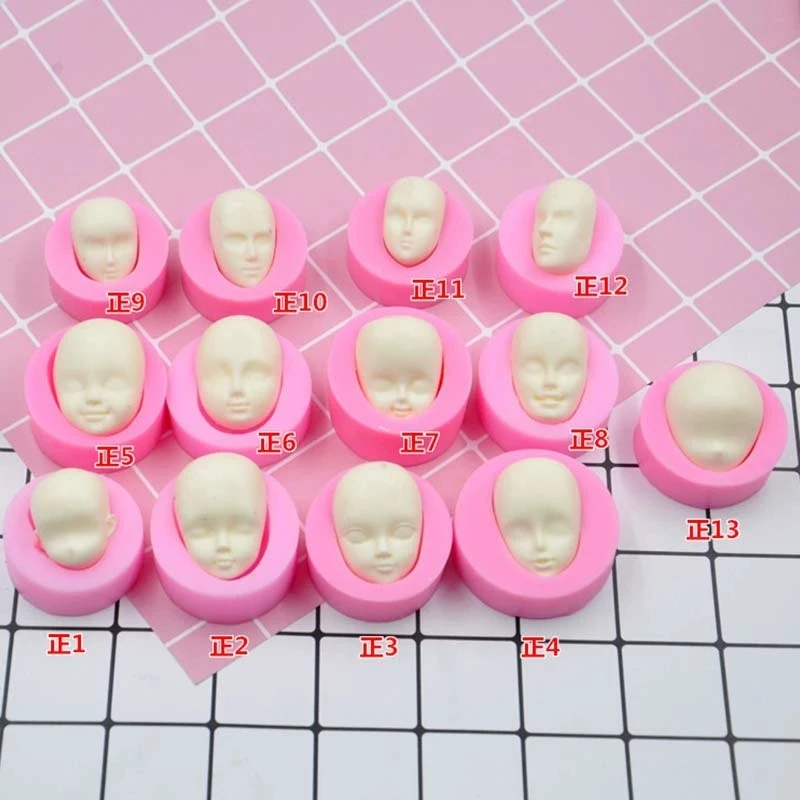 3D Girl Princess Face Lady Head Cake Mold Doll Head Cake Chocolate DIY Decor Silicone Cute Doll Face Stampo Per Fondente