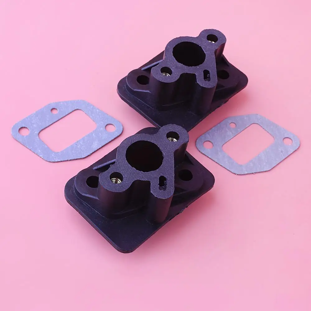 2Pcs/lot Brush Cutter Intake Manifold For 40-5 43CC 52CC Trimmer Parts Carburetor Base Connector Admitting Pipe Carb Adaptor