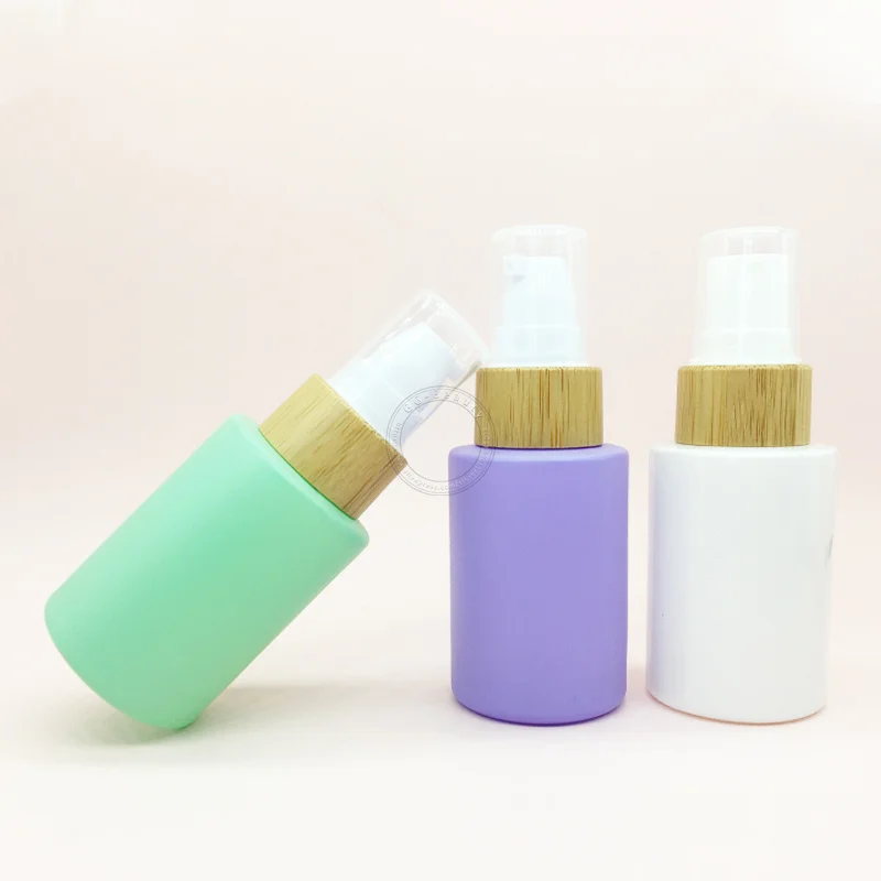 

30 ML Frosted Glass Pump Bottles with Eco-friendly Lid Lotion Essence Press Air Tight Dispensing bottle Beauty Skin Care Tools