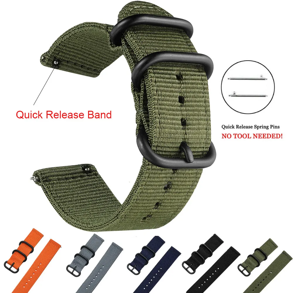 18mm 20mm Quick Release Nylon Watchband for Nokia Withings Steel HR 36mm 40mm smartwatch Watch Band Sport Wrist Strap