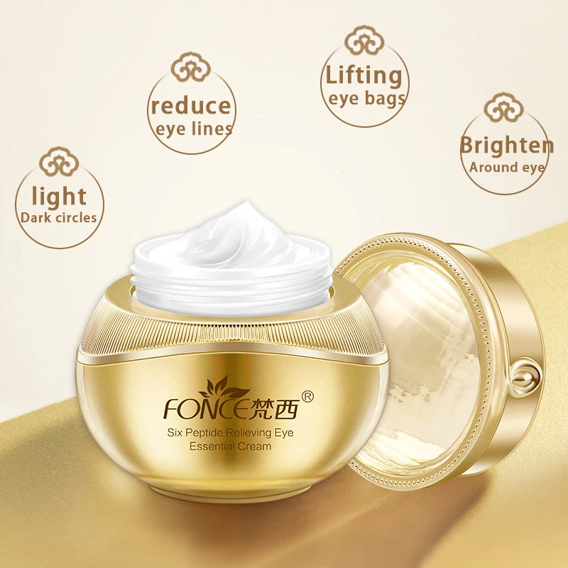 Fonce Six peptides firming anti wrinkle refreshing eye cream to dilute ojeras dark circles eye bags crow's feet 20g