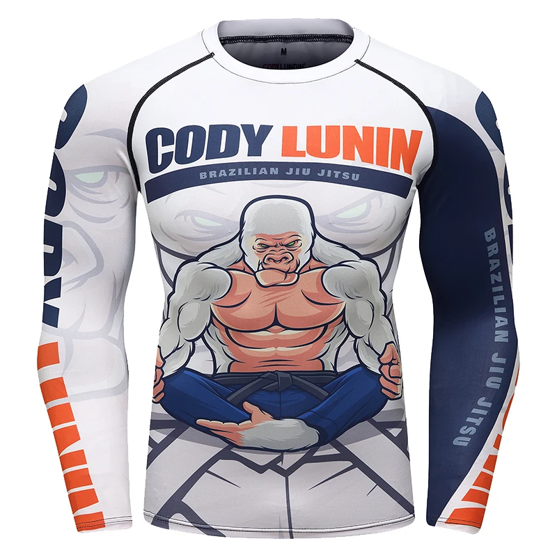 Custom Cody Lundin Men 3D Print jiu jitsu BJJ Rashguard Compression Cool Graphic Cycling T-Shirt Long Sleeve Fitness Gym Shirt