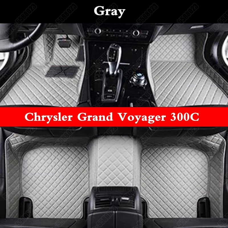 

Leather Car Foot Mats for Chrysler Grand Voyager 300C Custom Made All Weather Cargo Floor Mat Auto Gray Best Carpet Cover Rugs