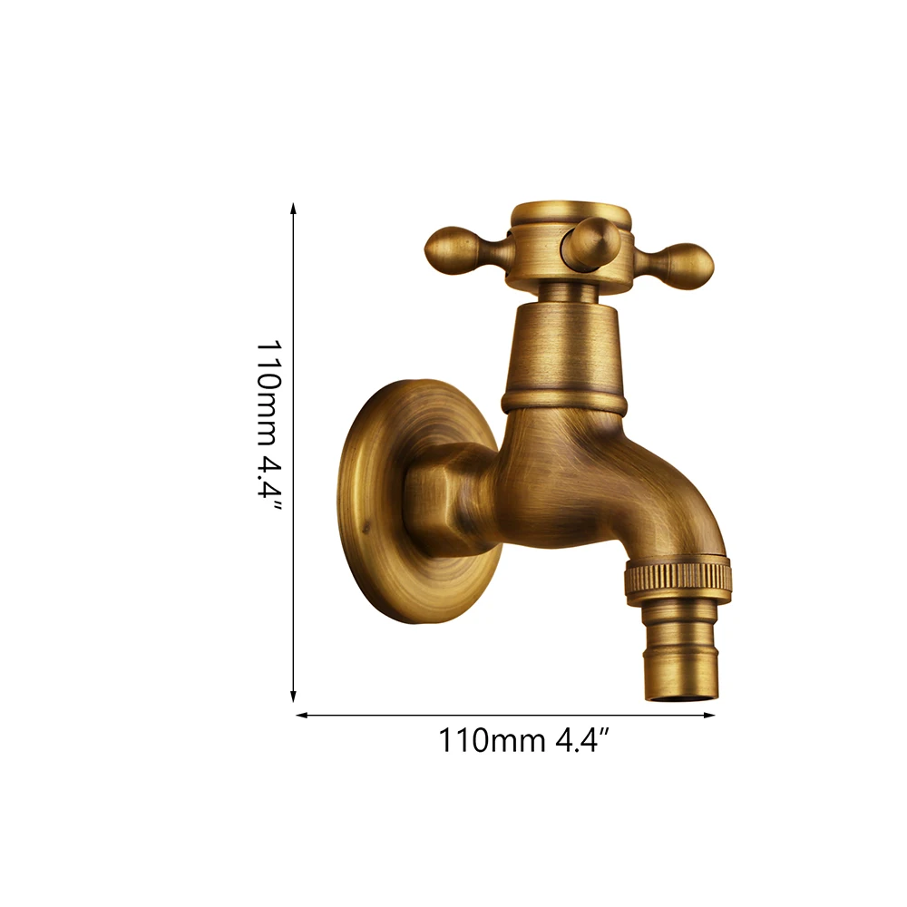 YANKSMART Wall Mounted Faucets Antique Bronze Decorative Outdoor Garden Faucet Washing Machine Torneira Small Tap Only Cold Taps