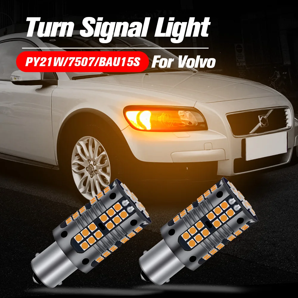 

2pcs LED Turn Signal Light Blub Lamp Canbus No Error PY21W 7507 BAU15S For Volvo C70 S80 S40 V50 S60 XC70 C30