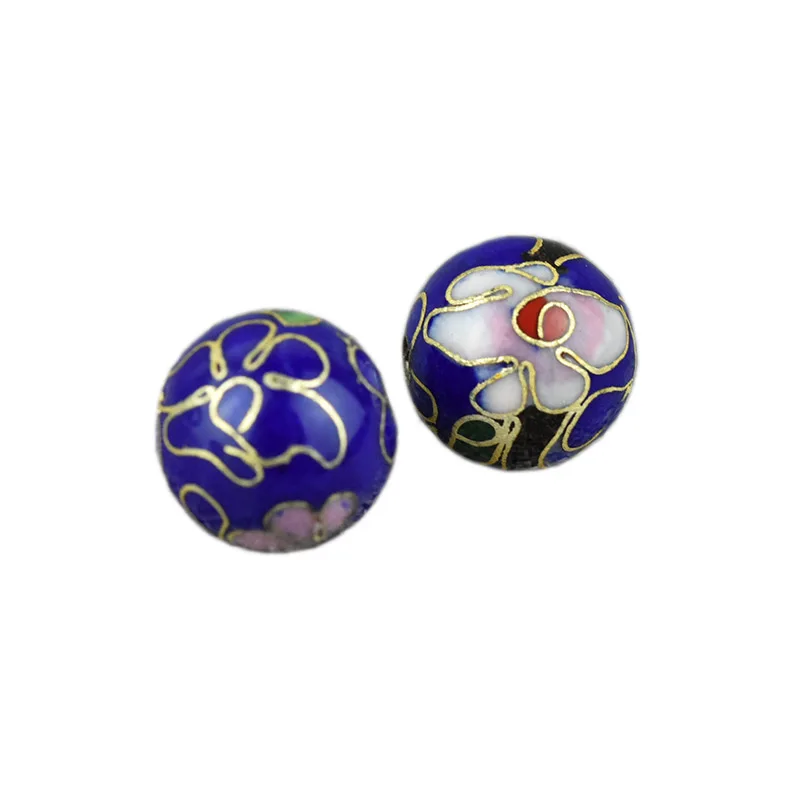 Chinese Polished Cloisonne Enamel 16mm Round Beads Handmade DIY Jewelry Making Bracelet Necklace Copper Accessories