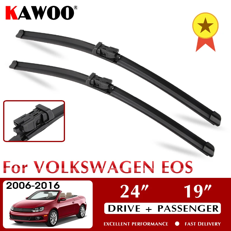 

KAWOO Wiper Front Car Wiper Blade Blades for Volkswagen EOS 2006 - 2016 Windshield Windscreen Window Wash 24"+19" Auto LHD RHD