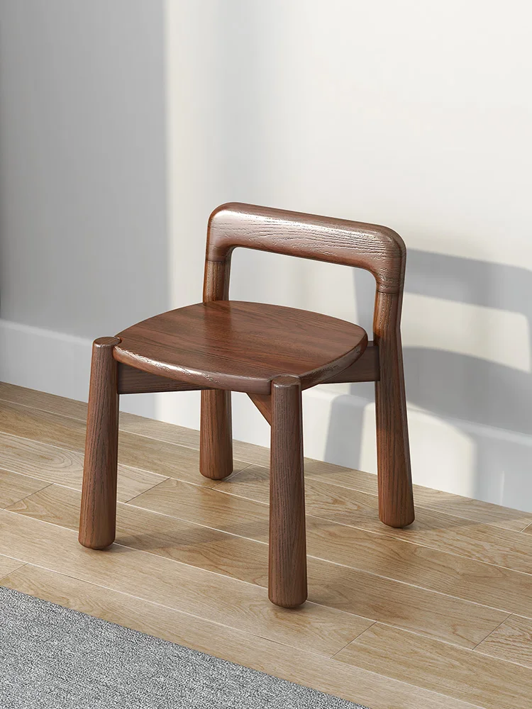 Small Stool Low Stool Solid Wood Bench Home Backrest Children Net Red Backrest Wooden Low Stool Low Chair Coffee Table Stool