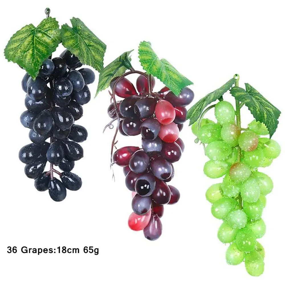 Artificial Decorative Grapes, Lifelike Rubber, Fake Clusters, Wedding Wine, Kitchen Centerpiece Decor, 5 Bunches