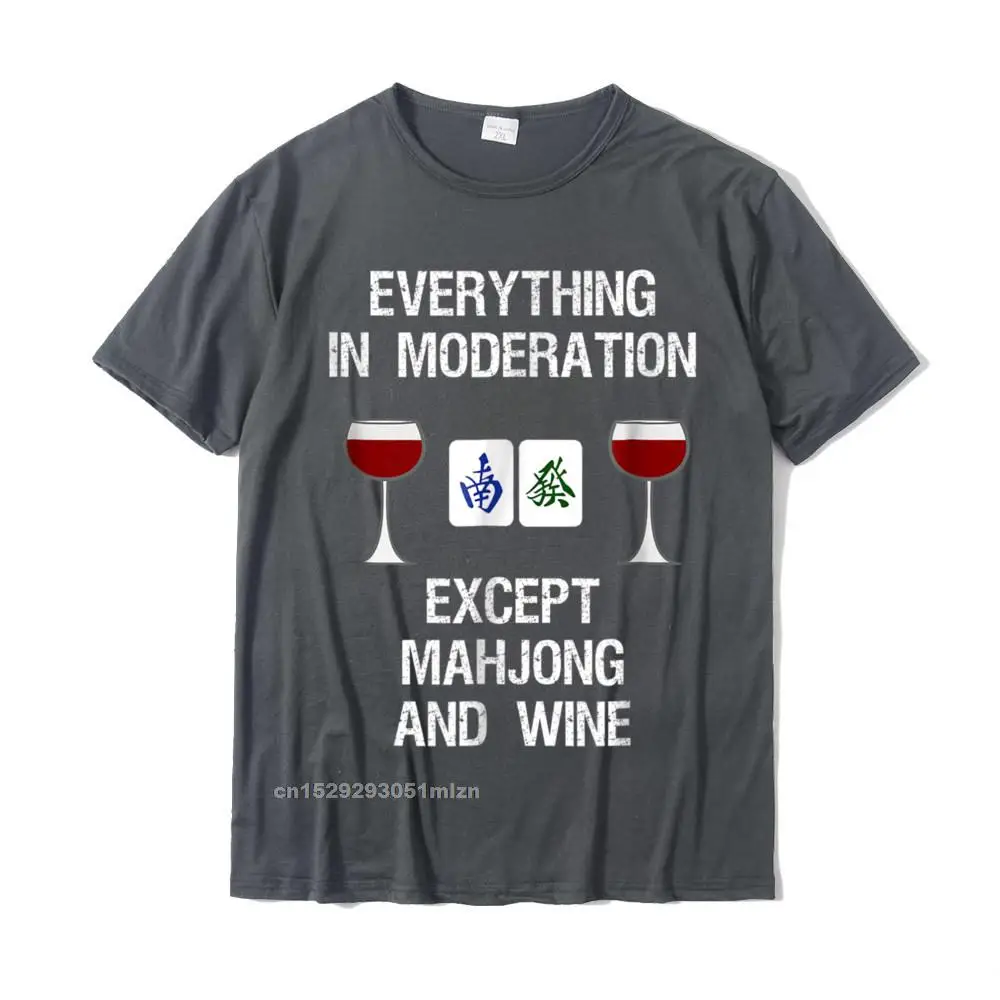 Mahjong T-Shirt Funny Wine Moderation T Shirt For Men Printing Tops Shirt Cute Printed On Cotton