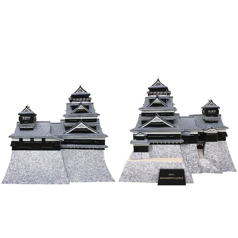 Japan Kumamoto Castle Mini 3D Papier Model Huis Papercraft Diy Art Origami Building Tieners Adult Handgemaakte Ambachtelijke Speelgoed QD-178