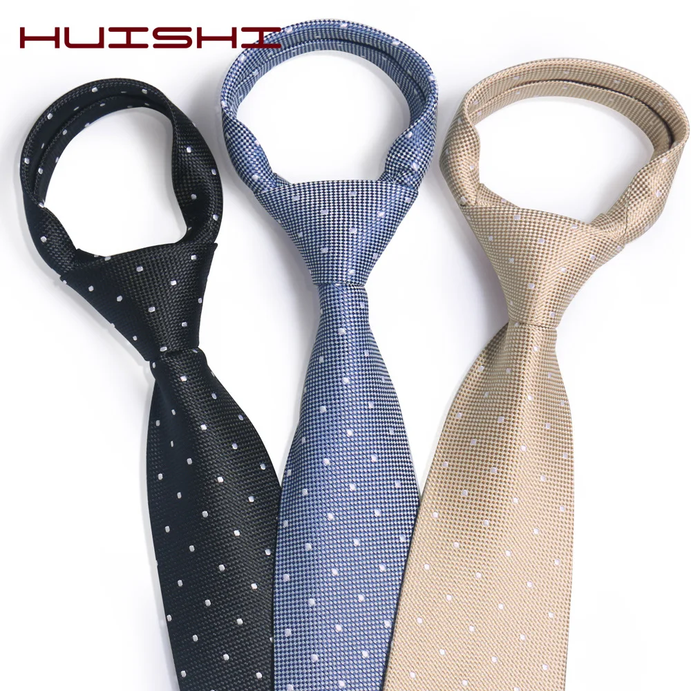 

HUISHI Dot Necktie Men Wedding Ties Polyester White Dot Fashion Mens Business Bowtie Shirt Accessories Blue Yellow Necktie