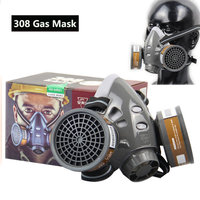 Full Face Respirator Gas Mask With Safety Glasse Spray Paint Chemical Pesticide Decoration Formaldehyde Anti-Dust With Filter