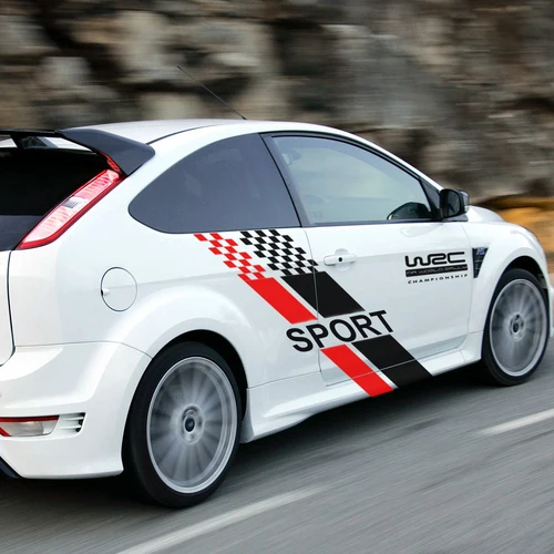 Pegatina de carrocería de ambos lados para coche, pegatina de película de vinilo con estilo deportivo de carreras para Ford Focus 2 3 MK2 MK3, accesorios de personalización de automóviles