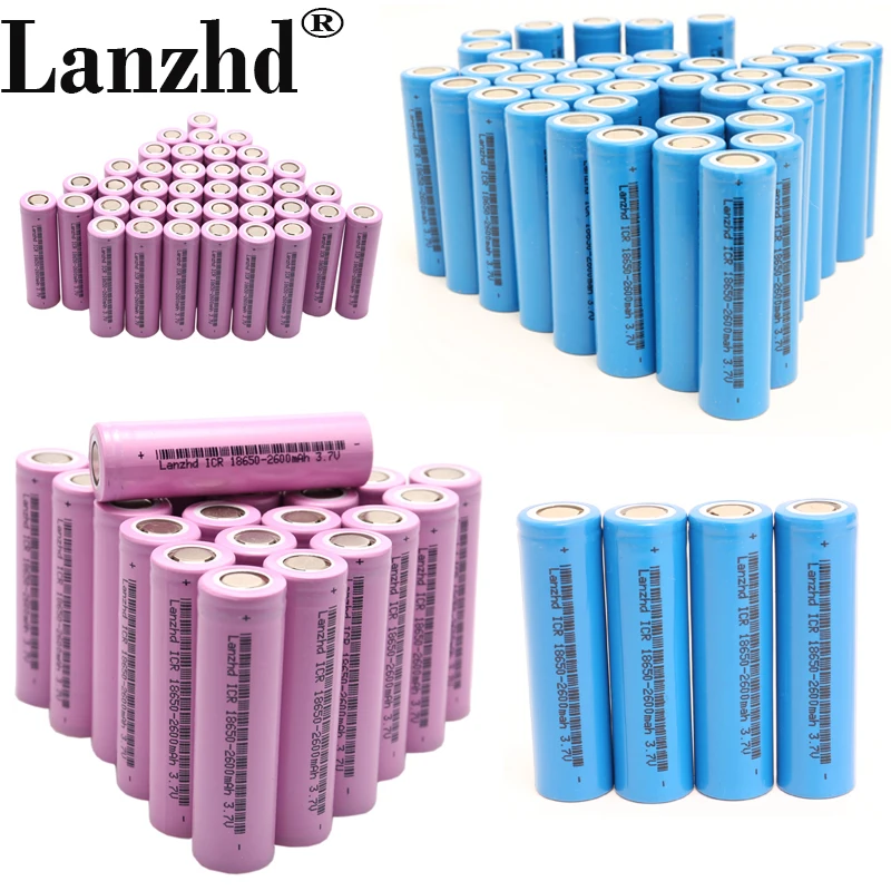 40PCS 18650 Rechargeable battery 18650 lithium 3.7V ICR18650 2600mAh Li lon Batteries Li-lon 26F Rechargeable 2023 NEW Battery