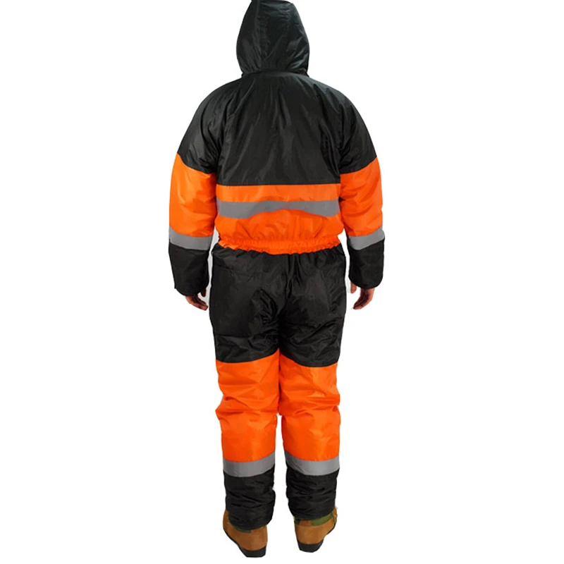 Winter Coveralls Men Waterproof Windproof Bib Overalls Cotton Padded Hooded Jumpsuits Thicken Thermal Work uniforms HW117