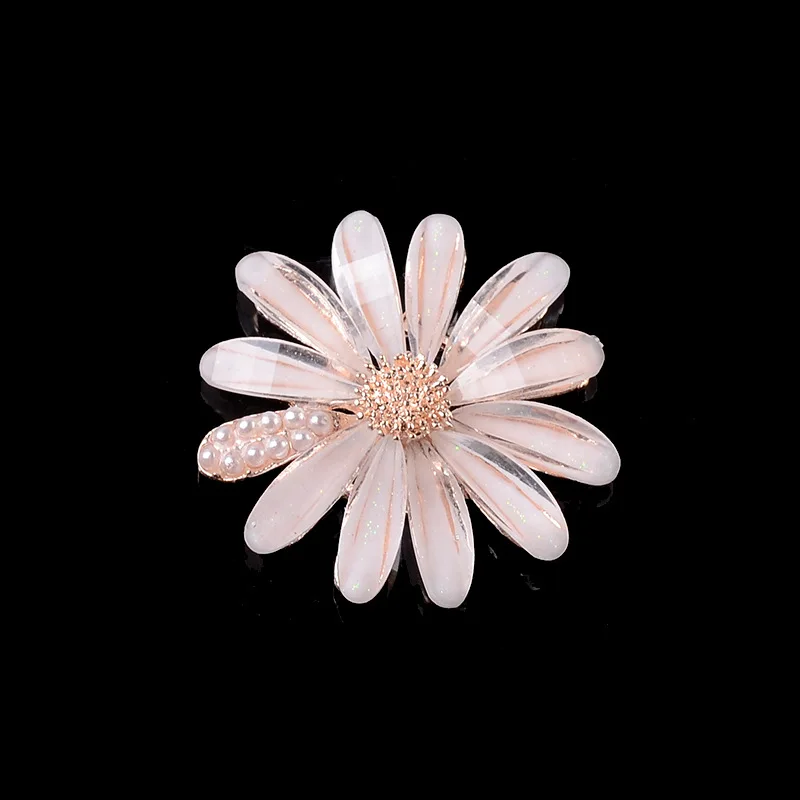 5 Pcs DIY Alloy Resin Flower Accessories For Wedding Decoration Material Brooch Hair Bow Clothing DIY Jewelry Craft Accessories