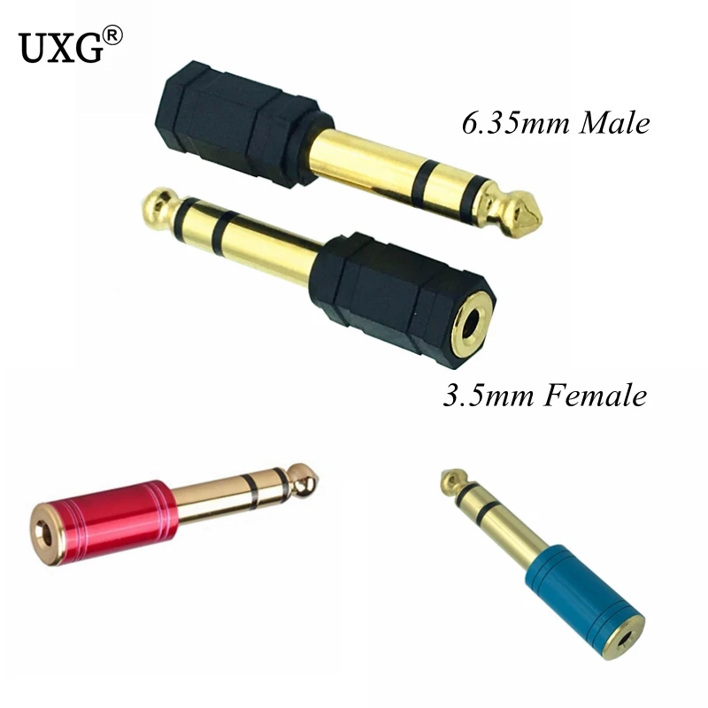 Jack 6.5 6.35mm plugue macho para 3.5mm conector fêmea amplificador de fone de ouvido adaptador de áudio microfone aux 6.3 3.5mm conversor