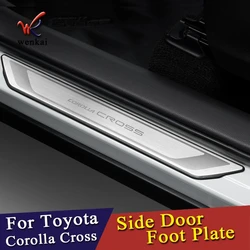 Cubierta de placa de desgaste para Toyota Corolla Cross, accesorios de acero inoxidable para el alféizar de la puerta, Pedal de patada, 2020, 2021