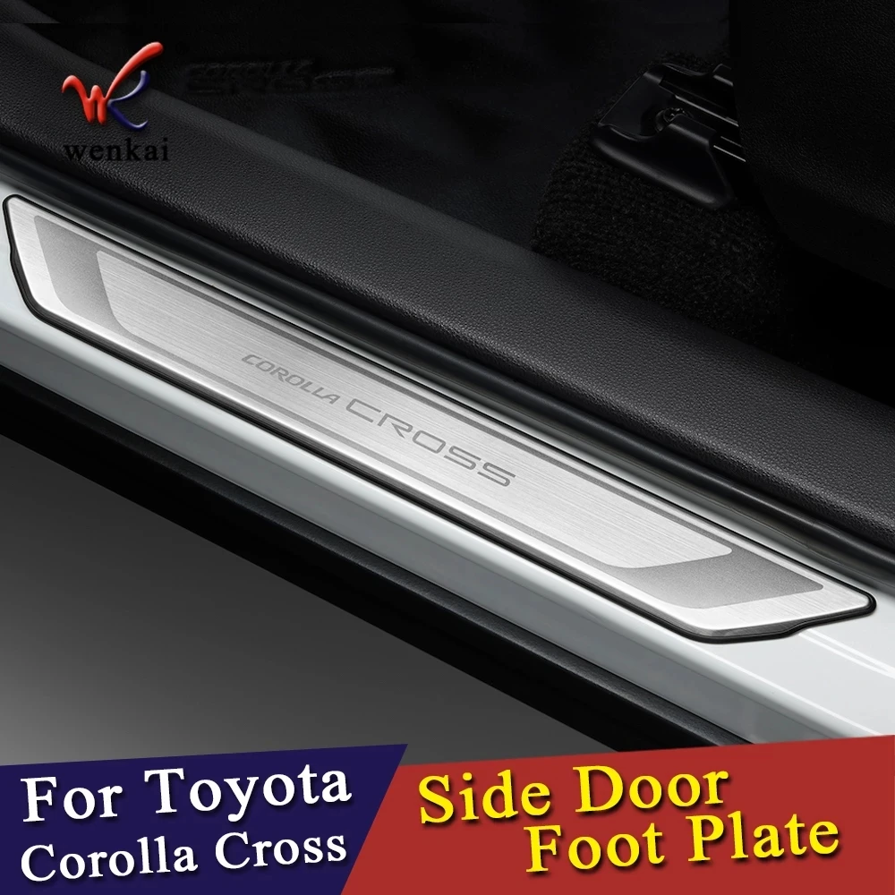 Car Accessories Styling For Toyota Corolla Cross 2020 2021 Door Sill Scuff Plate Cover Kick Pedal Stainless Steel