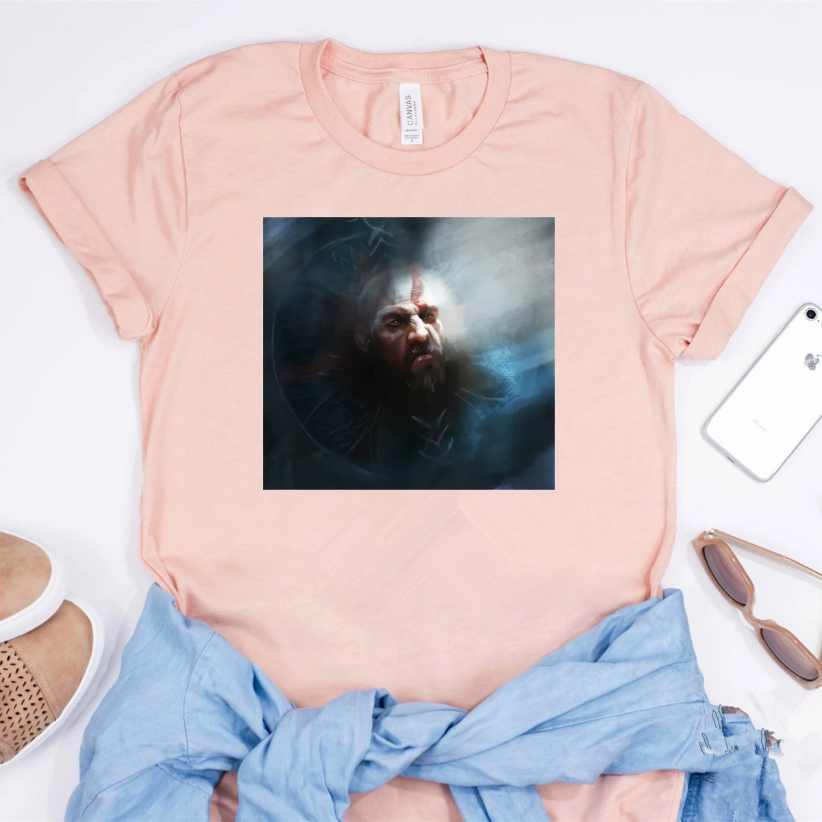 Camiseta con estampado de God of War para amantes de los juegos, camisa Hipster con estampado artístico de Kratos geniales, 2020