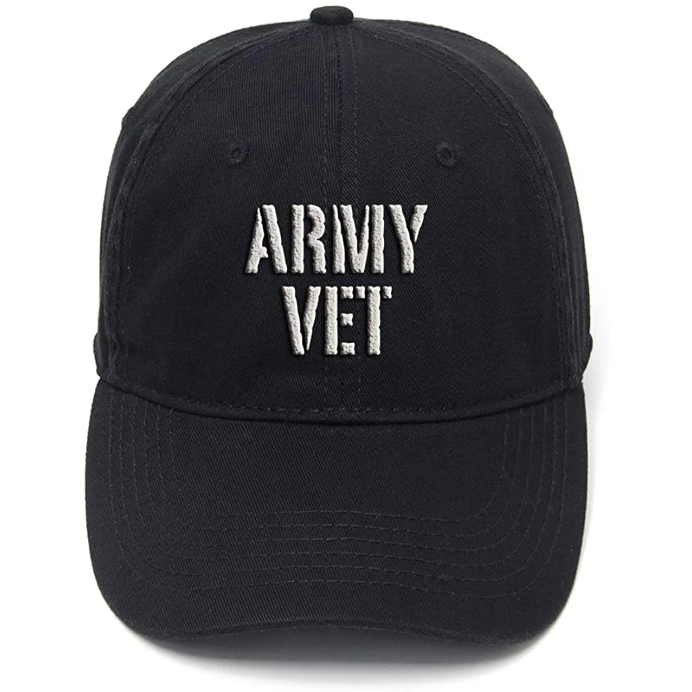 

Lyprerazy Flock Printing Army Veteran Washed Cotton Adjustable Men Women Unisex Hip Hop Cool Baseball Cap