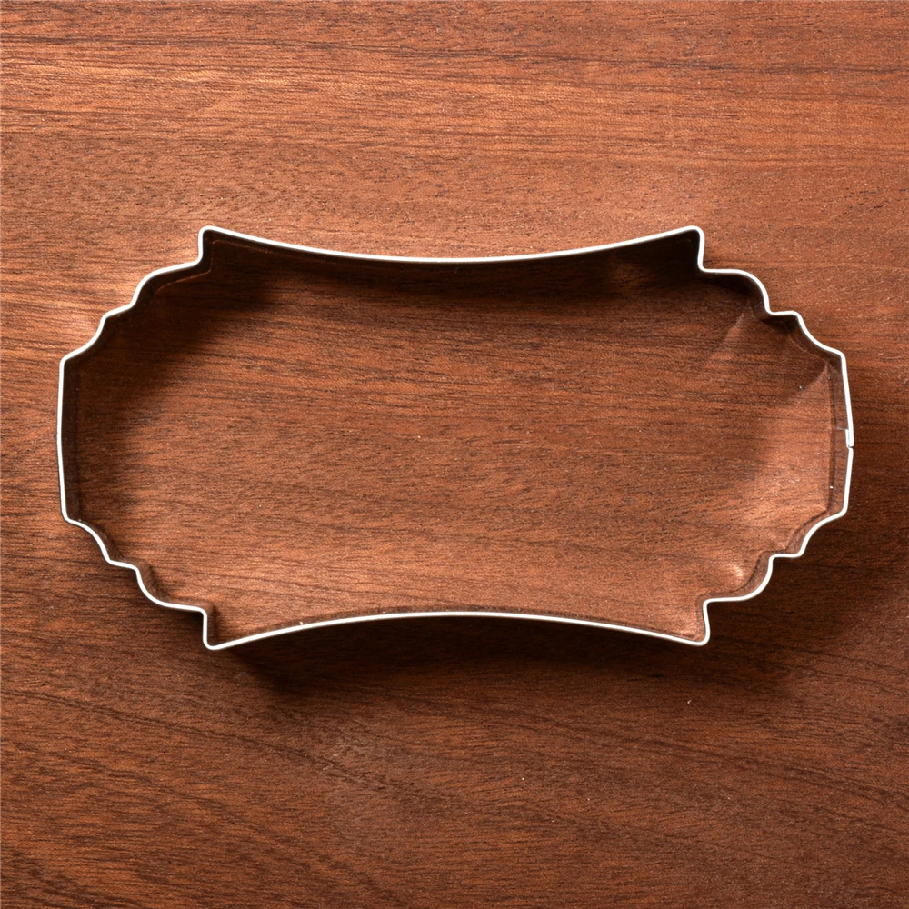 KENIAO Plaque Cookie Cutter - 6.9 x 13 CM - Frame Biscuit / Fondant / Bread / Pancake Molds - Stainless Steel