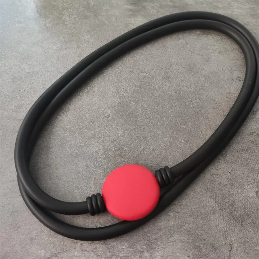 

Red big round Rubber plated bead Pendant Necklace Women Handmade Choker Necklaces Bohemia Rubber Jewelry Accessories